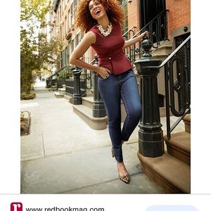 Ann Taylor tank small petite peplum jersey tank